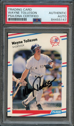 1988 Fleer #223 Wayne Tolleson Signed Card PSA Slabbed Auto Yankees