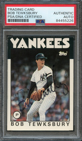 1986 Topps Traded #110T Bob Tewksbury Signed Card PSA Slabbed Auto Yankees