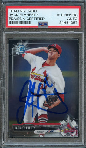 2017 Bowman Chrome Prospects #BCP103 Jack Flaherty Signed Card PSA Slabbed Auto