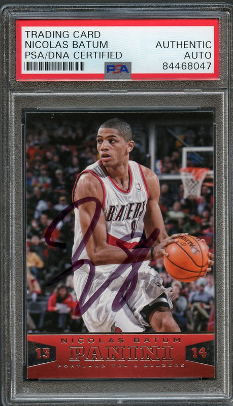 2013-14 Panini #133 Nicolas Batum Signed Card AUTO PSA Slabbed Blazers