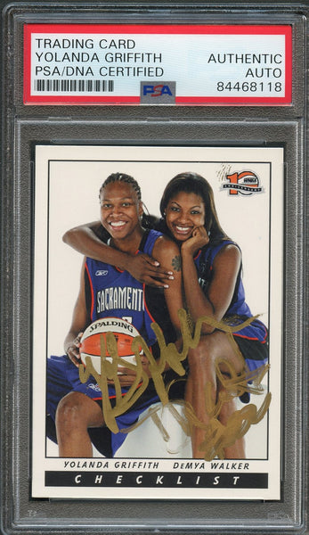 2006 WNBA #109 Yolanda Griffith Signed Card AUTO PSA Slabbed WNBA Yolanda Griffith サイン入り写真