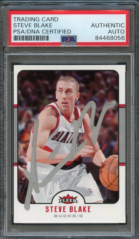 2006-07 Fleer #157 Steve Blake Signed Card AUTO PSA Slabbed Bucks