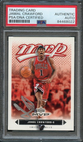 2003-04 Upper Deck MVP #17 Jamal Crawford Signed Card AUTO PSA Slabbed Bulls