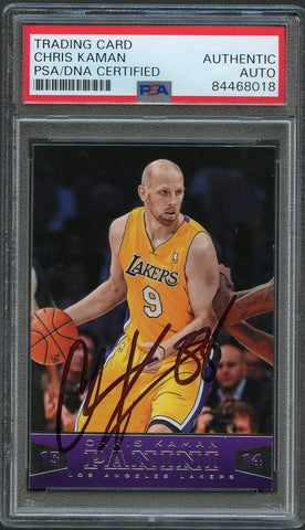 2013-14 Panini Basketball #22 Chris Kaman Signed Card AUTO PSA Slabbed Lakers