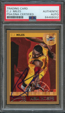 2013-14 NBA Hoops #101 CJ Miles Signed Card PSA Slabbed Cavaliers