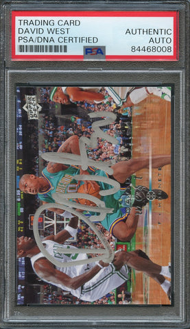 2008-09 Upper Deck #128 David West Signed Card AUTO PSA Slabbed Hornets