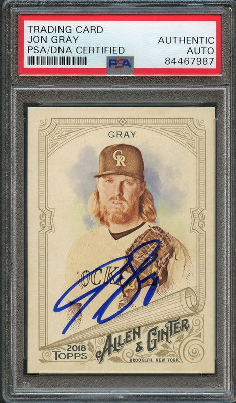 2018 Topps Allen & Ginter #178 Jon Gray Signed Card PSA Slabbed Auto Rockies