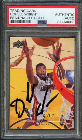 2008-09 Upper Deck #94 Dorell Wright Signed Card AUTO PSA Slabbed Heat