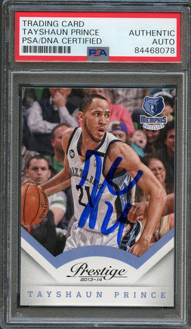 2013-14 Panini Prestige #123 Tayshaun Prince Signed Card AUTO PSA Slabbed Grizzlies