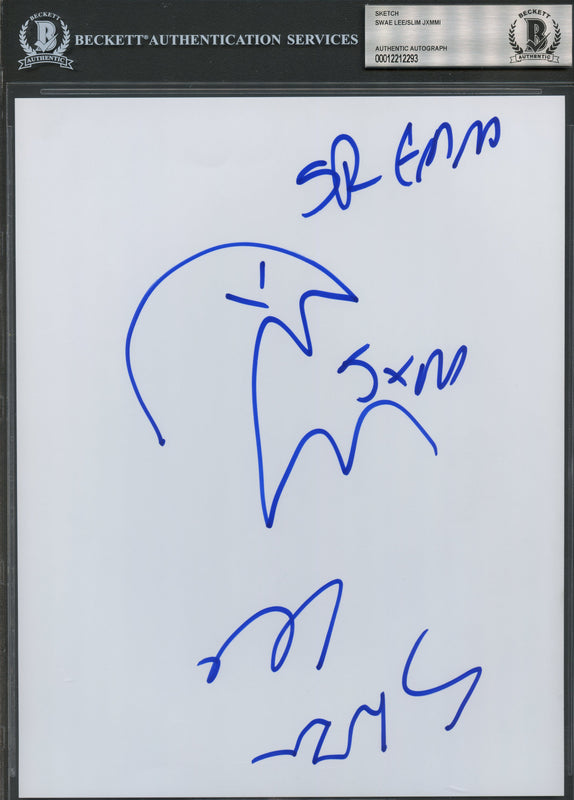 Swae Lee Slim Jxmmi Rae Sremmurd signed 8X10 Sheet BAS Beckett slabbed