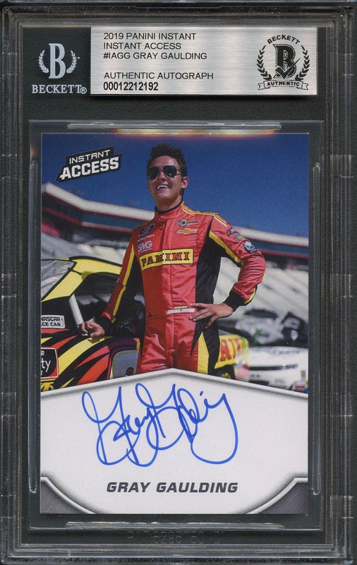 2019 Panini Instant Gray Gaulding Signed Card AUTO BAS Beckett Slabbed Nascar