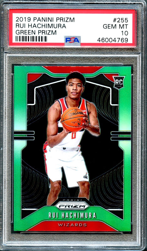 2019 Panini Prizm #255 Rui Hachimura Green Prizm PSA 10 Gem Mint RC
