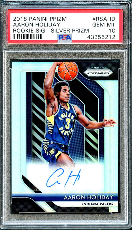 2018 Panini Prizm Aaron Holiday Rookie Signatures Auto Silver Prizm PSA 10 Gem Mint